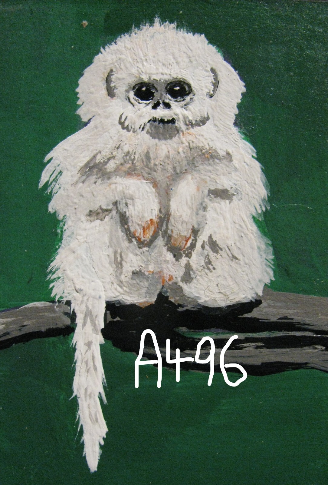 A496 «SNUBNOSED MONKEY» ORIGINAL ACRYLIC ACEO PAINTING BY LJH