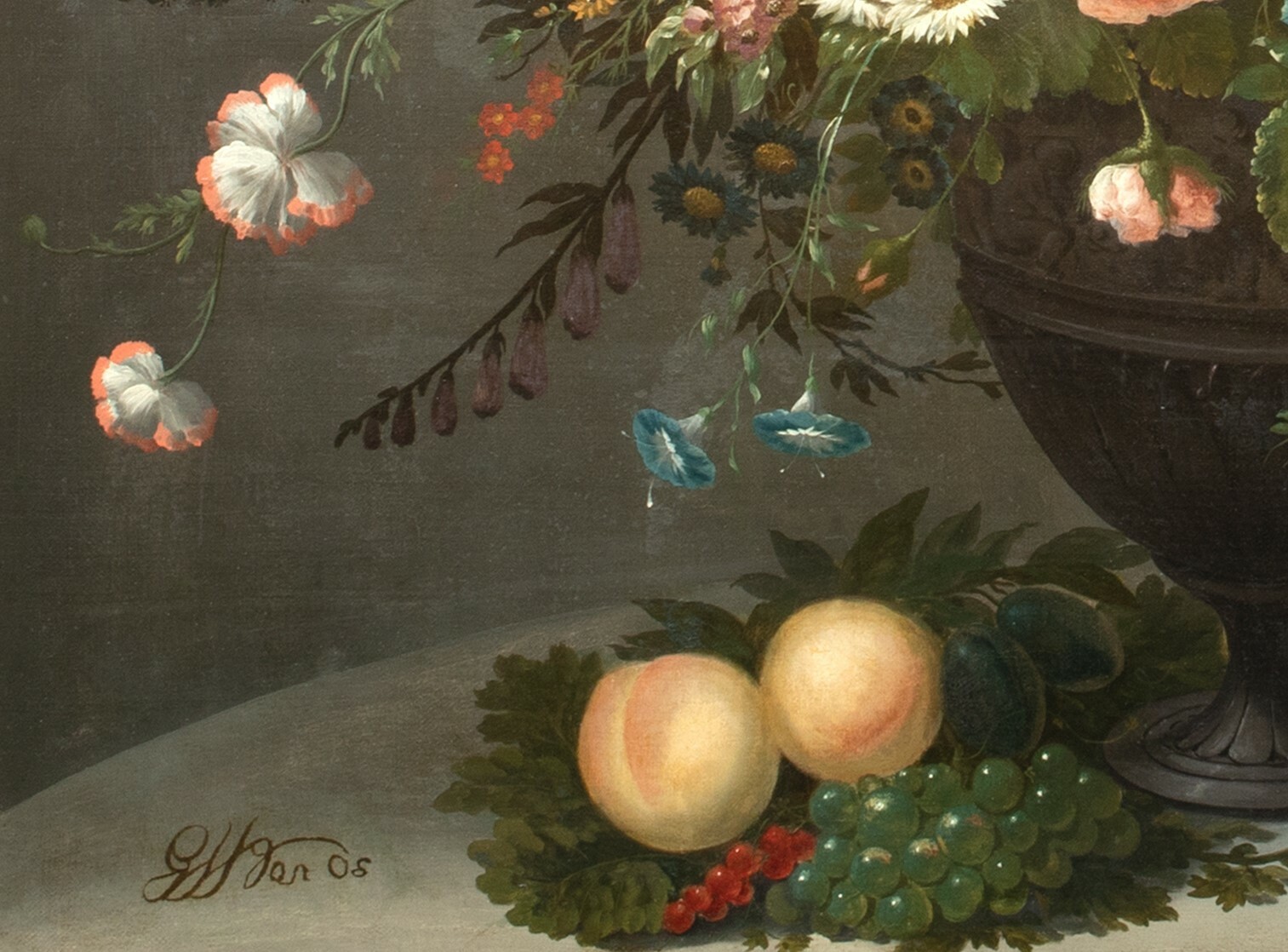 Large 18th Century Dutch Old Master Still Life Flowers – Jan VAN OS (1744-1808)