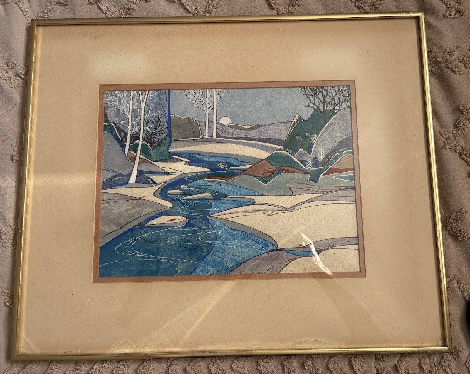 Original 1980’s Kyoko Hunt Water Color with Artist Confirming Value Size In Pics