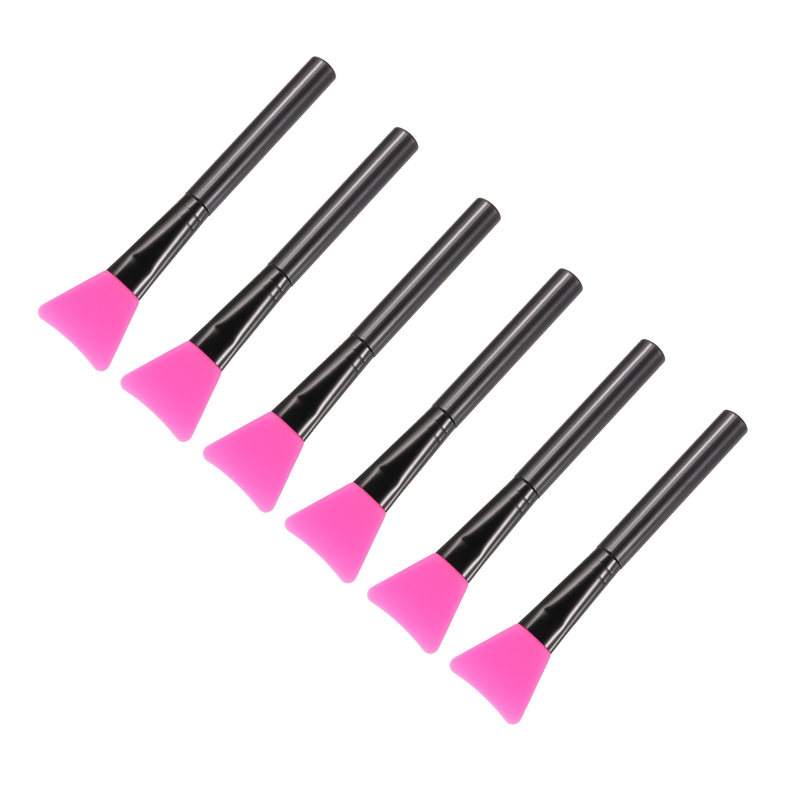 Epoxy Silicone Brushes, 6pcs, Red Pink