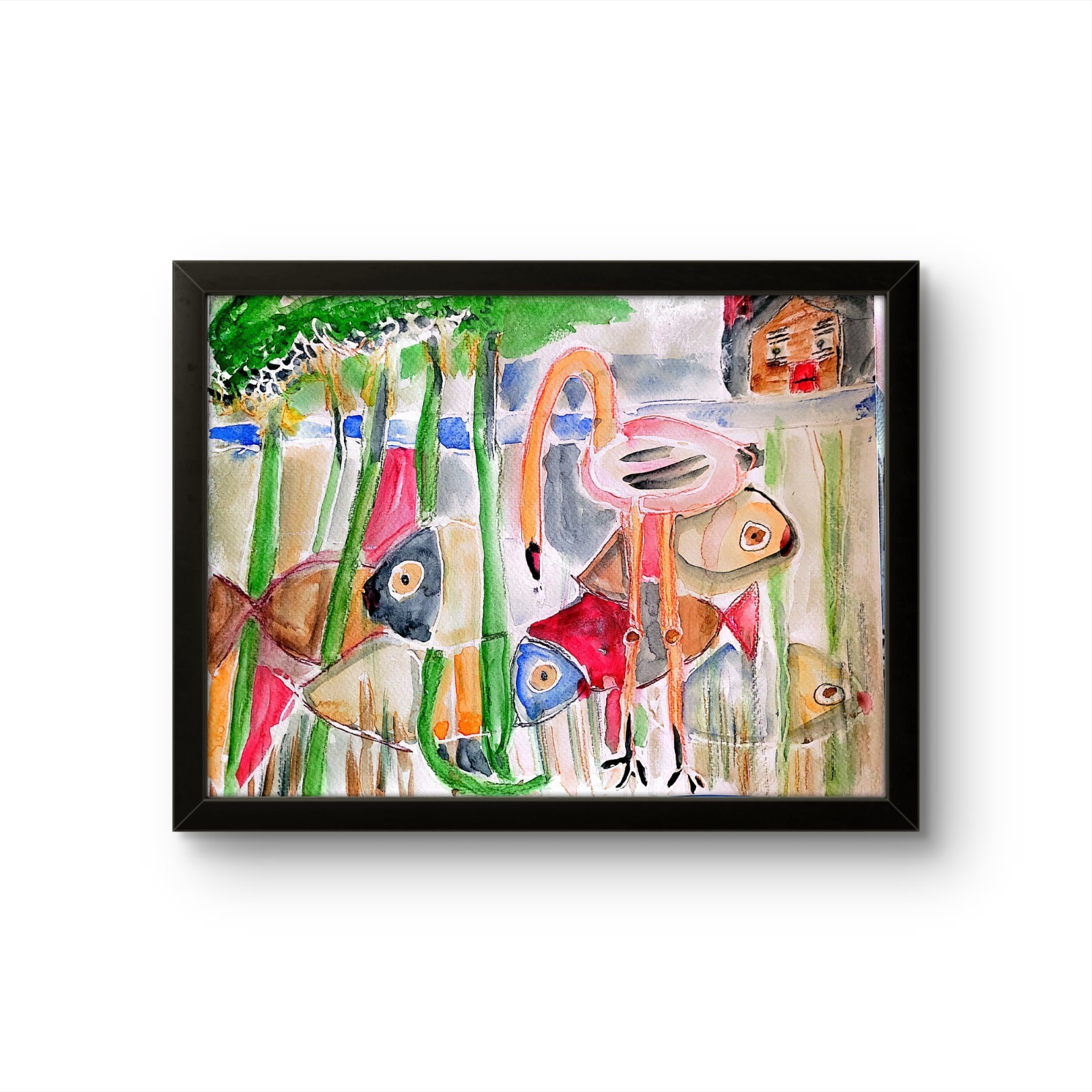 Mangrove Colorful Neo Expressionist Original Wall Art 9×12 Watercolor Paper