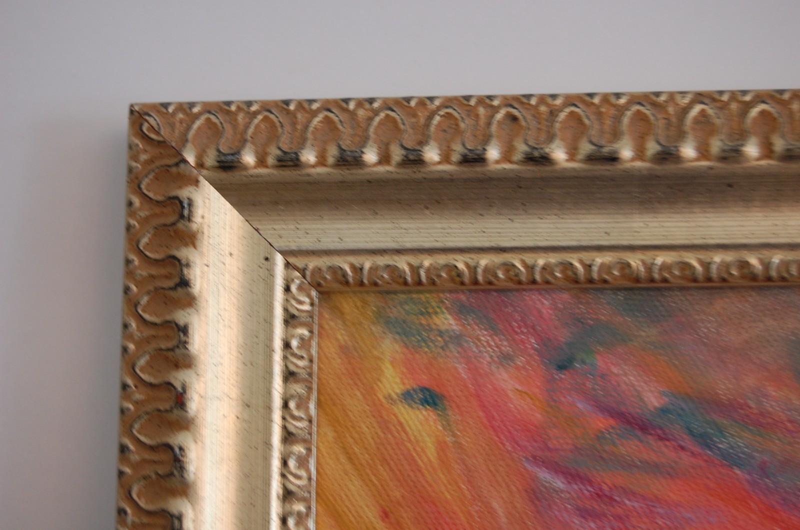 Vtg Framed Original Multicolor Surrealist Abstract Acrylic Oil Painting 20X16