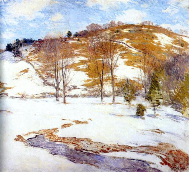 perfect oil painting handpainted on canvas»Snow in the Foothills» NO19324