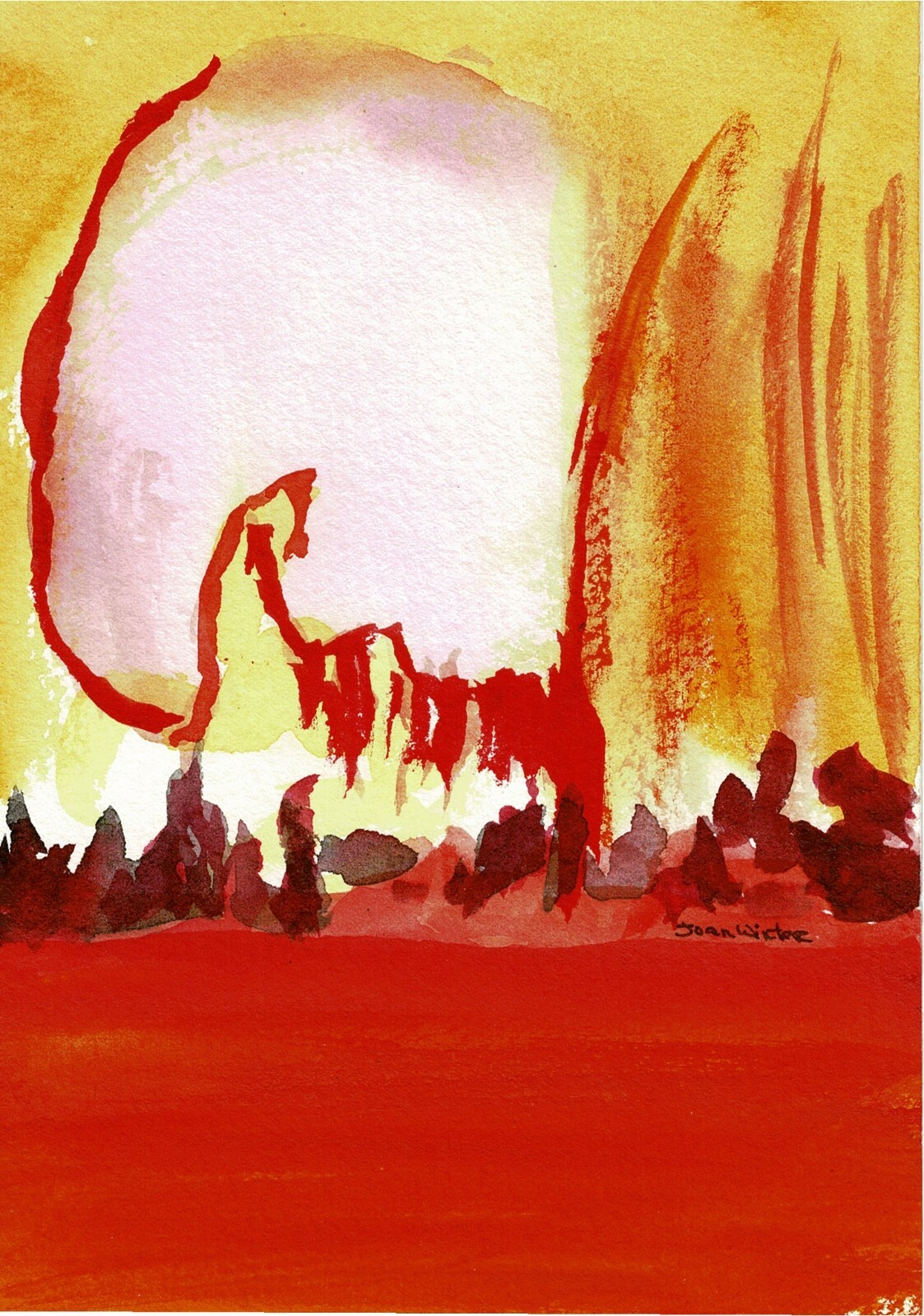 Free Shipping in the US-Art Painting original «Sun Rise, Sun Set » 7×5″- JW