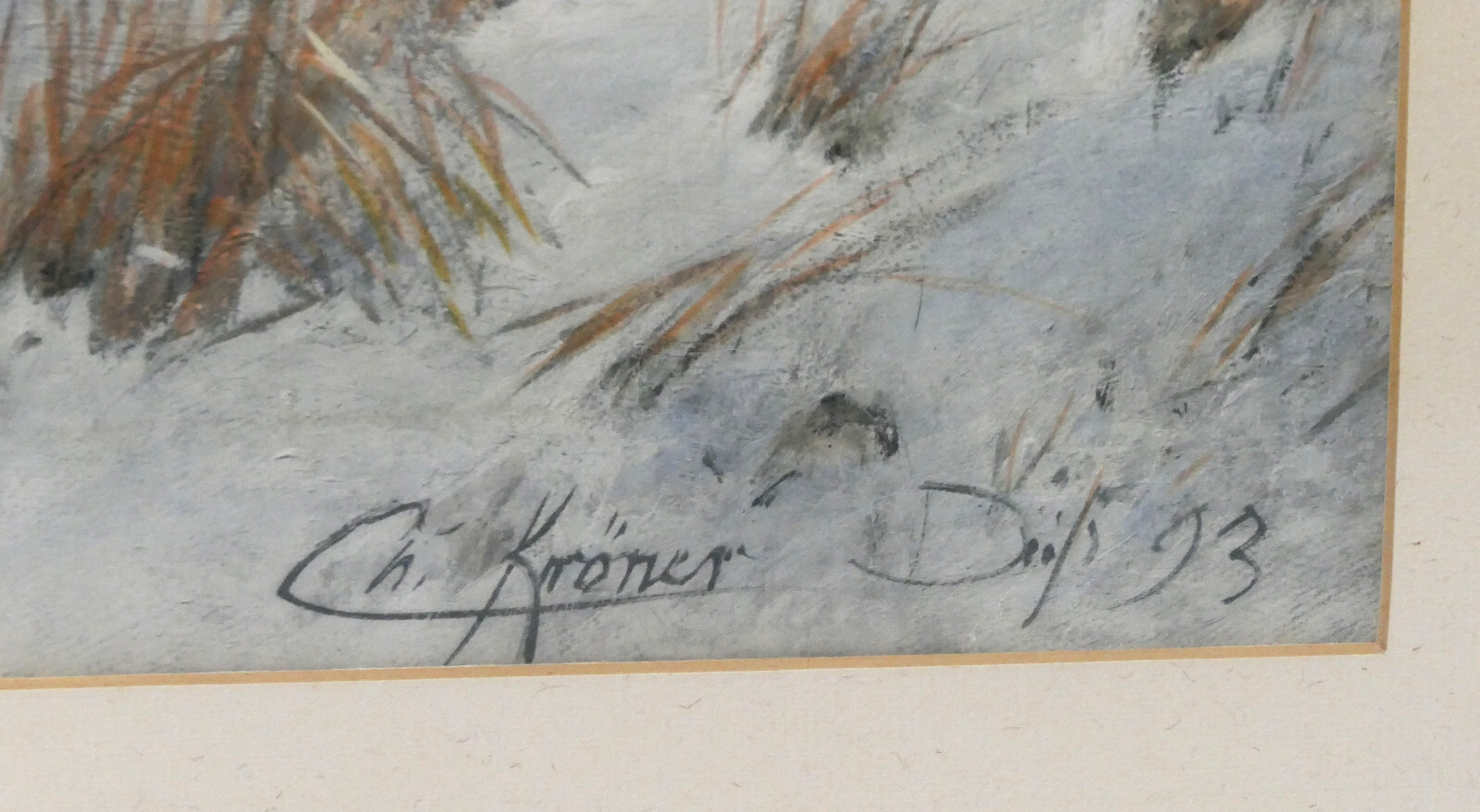 Christian Kröner Gouache – Paper «Wild Boar Rotto» 1893 Framed 53.5 x 37.5 cm