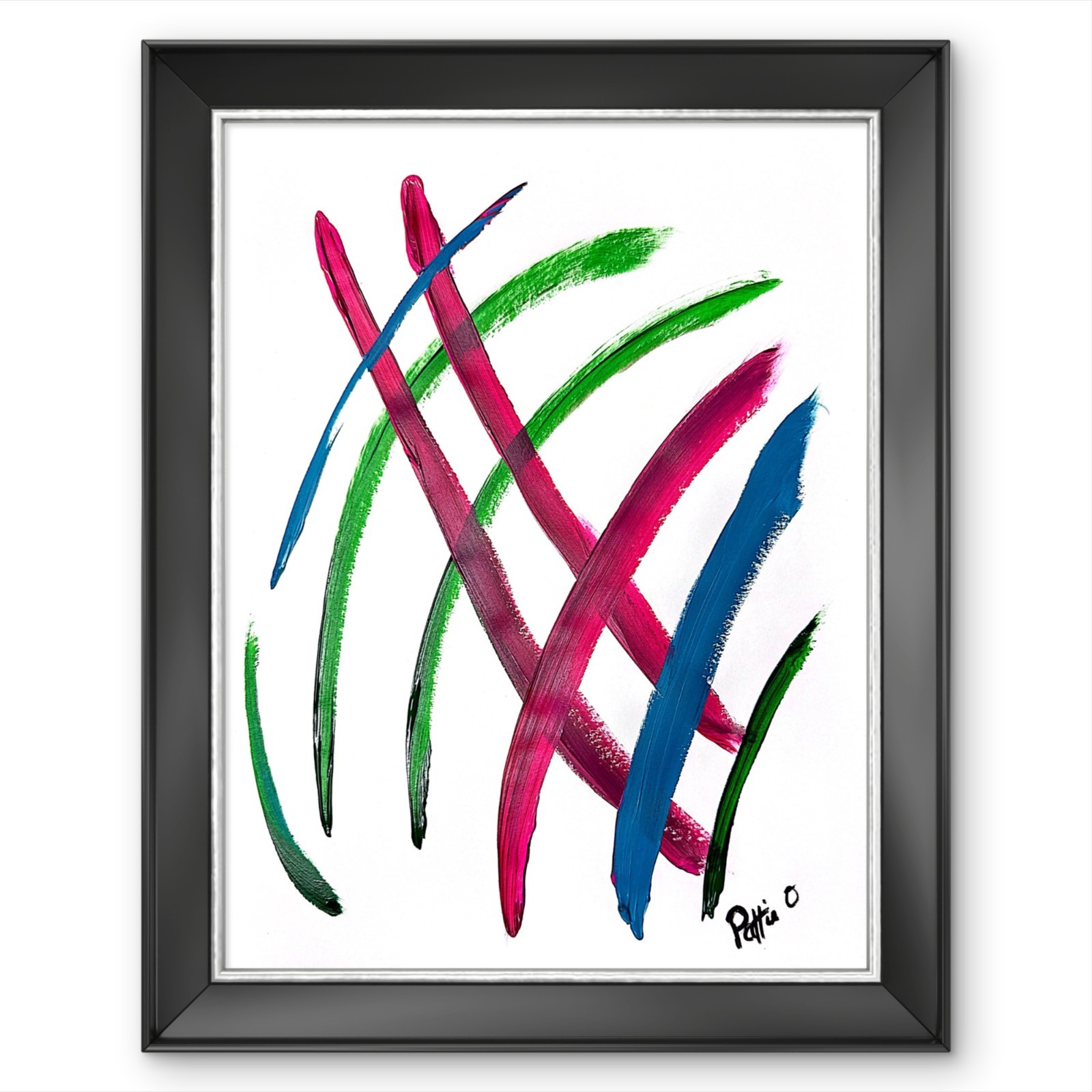 Crossing Lines Original Art 14×11 Abstract Expressionism Painting Paper Signed