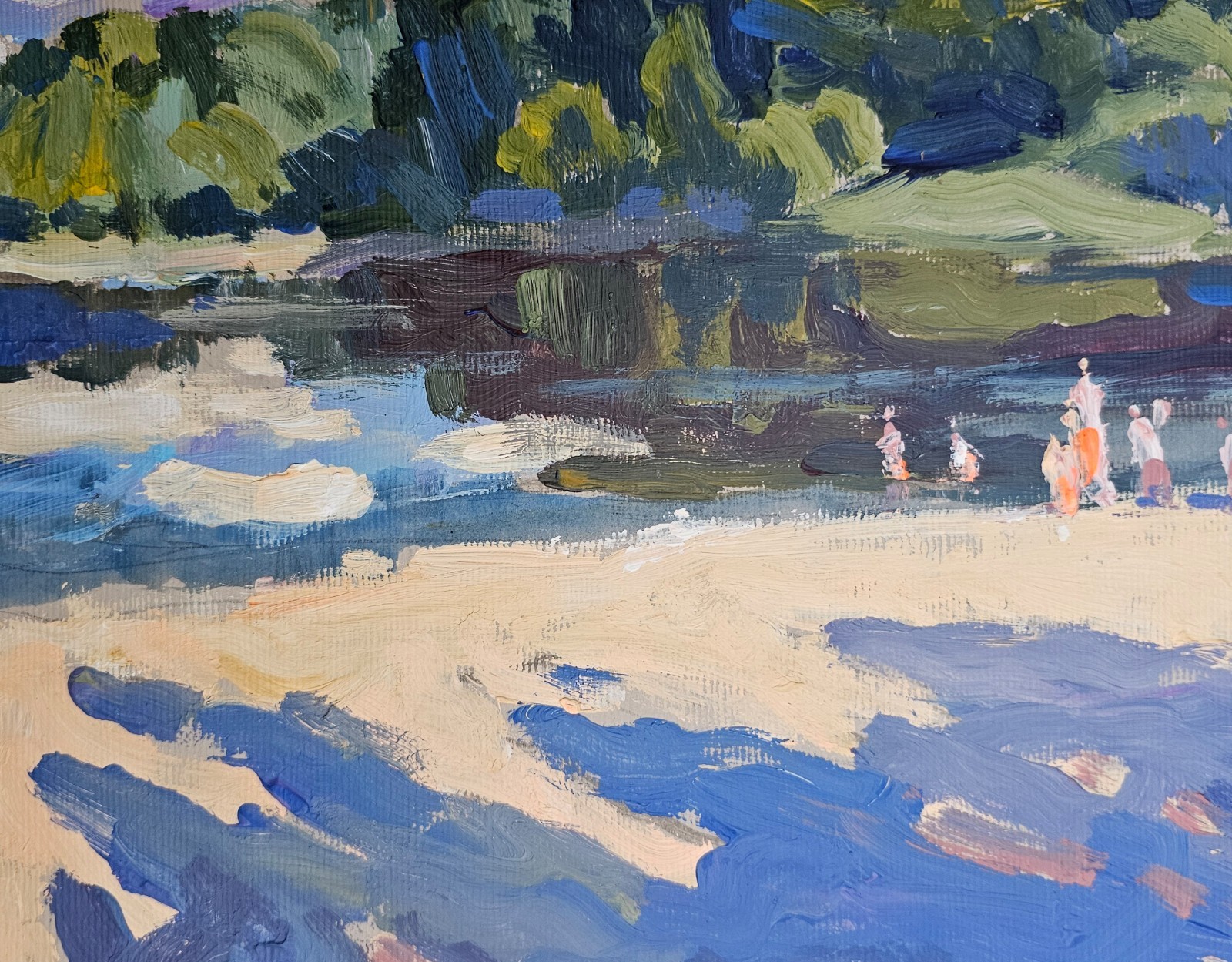 Acrylic painting Summer Ukrainian painter cardboard Unframed original landscape