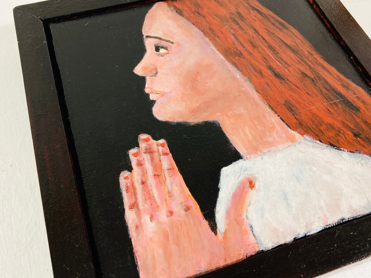 Religious Portrait Painting Praying Prayer Meditating Thankful Framed Artwork