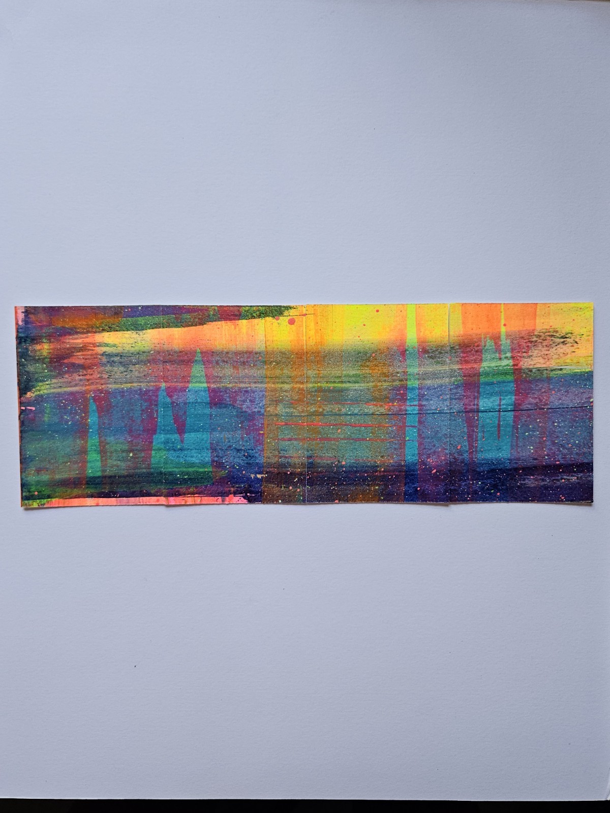 ACEO Quadriptych Original Abstract Scrape Landscape, Jackie T Creates, Series 10