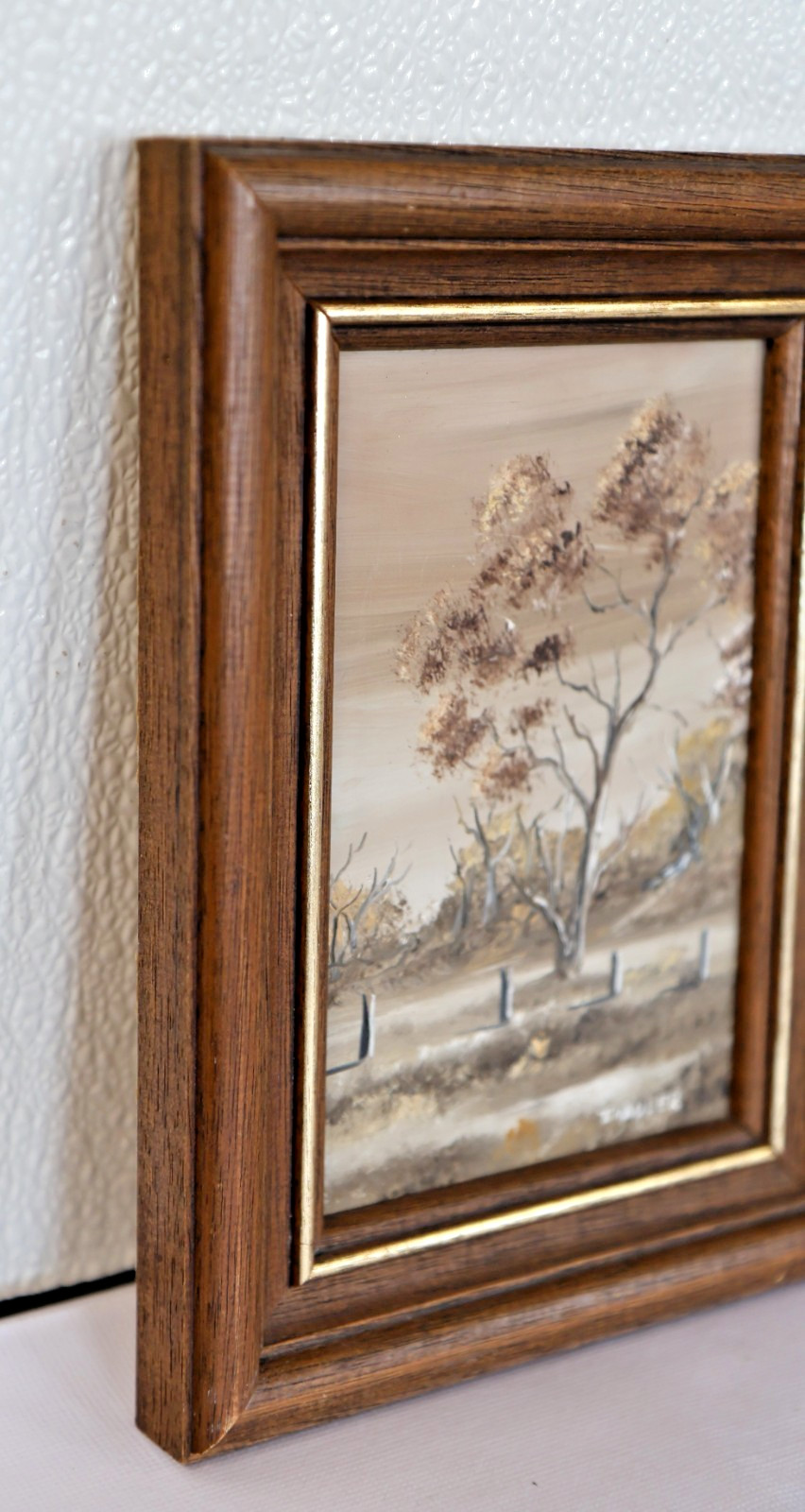 Terrence John Hadler Original Miniature Oil Paintings Pair Framed Australian 6×8