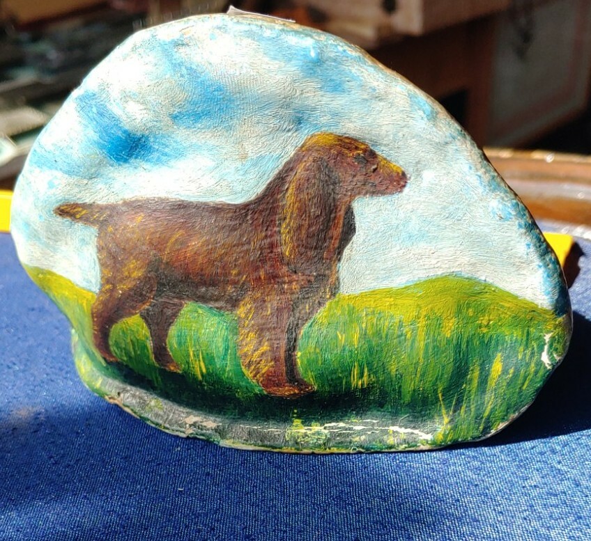 Vintage Hand Painted Tree Conk Shelf Mushroom Fungus Signed Folk Art