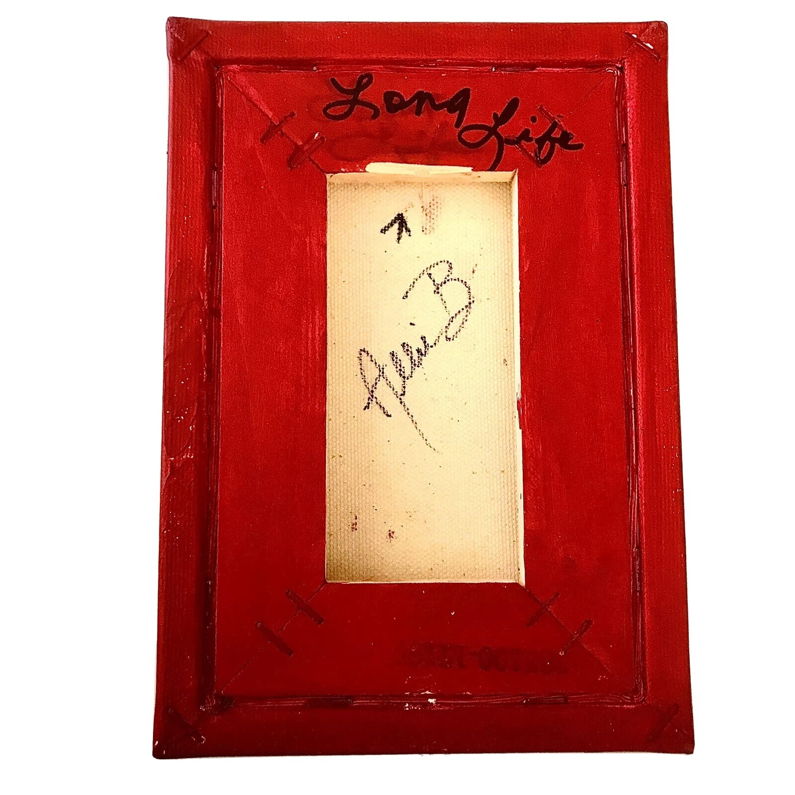 Allie B 壽 longevity Long Life Inspiration Chinese Asian Abstract Art Red & Gold