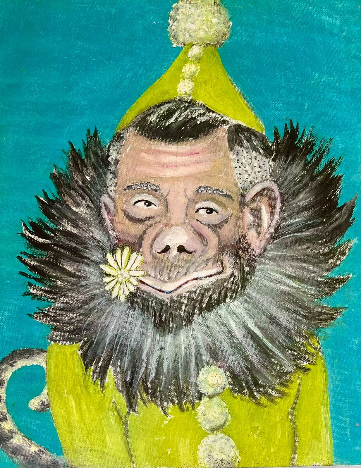 «JOHNNY CARSON as a MONKEY» L.A. Outsider Artist LEMOINE REDMOND Photocopy PRINT