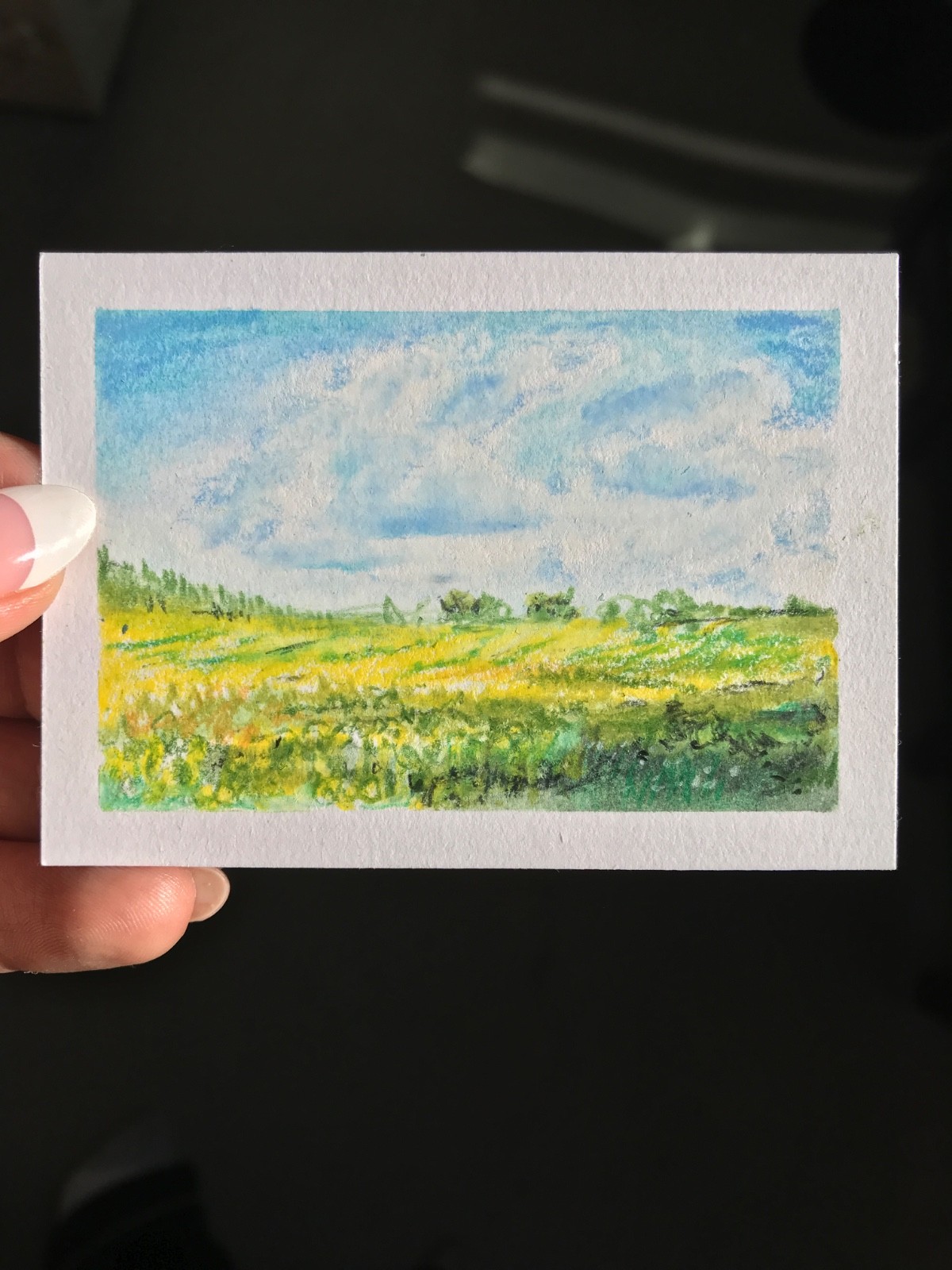 ACEO Original Summer Landscape OOAK Direct From Artist «Mellow» Carmen Marie