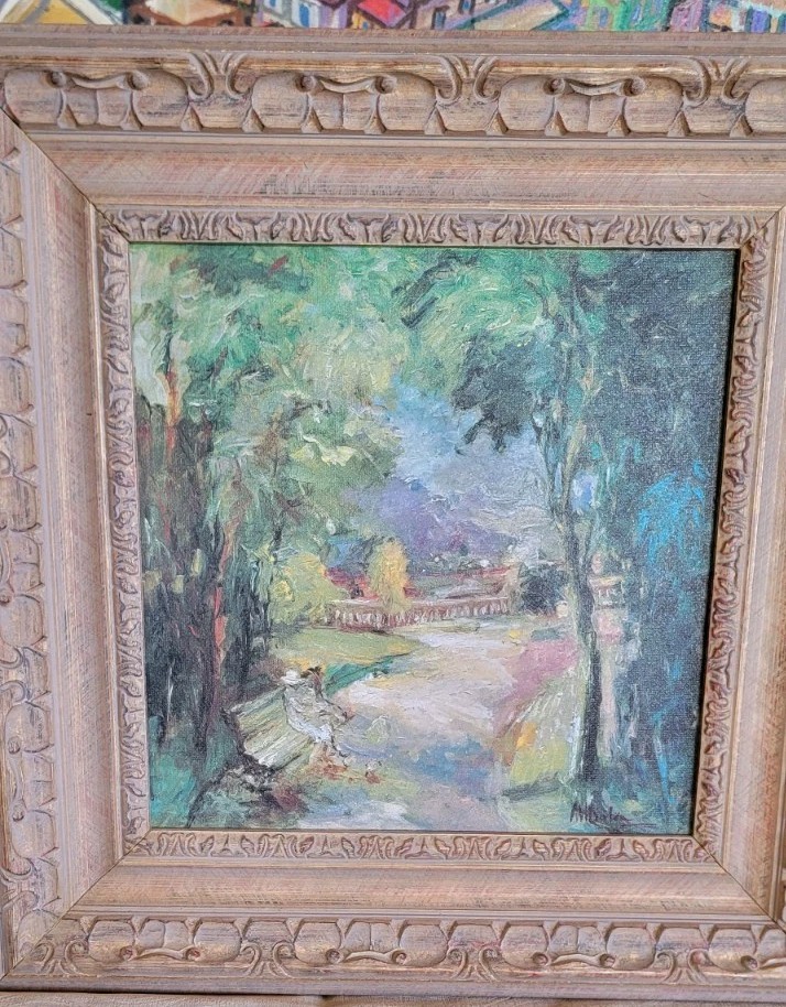 $850 ORIGINAL GICLEE PAINTING LANDSCAPE PARK SCENE SHADOW CATCHERS Park III