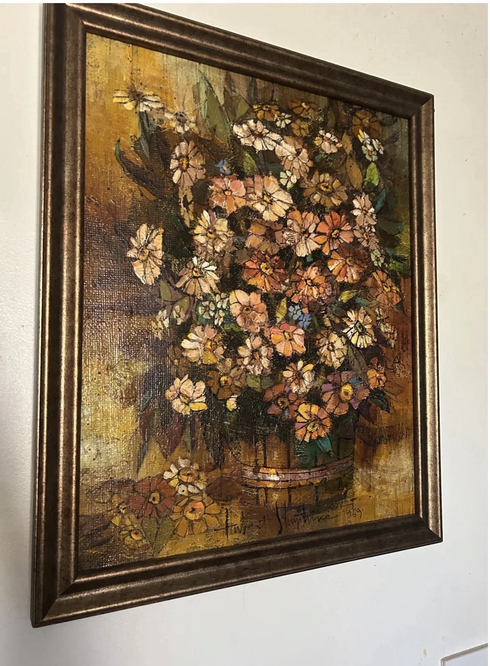 Hubert Shuptrine MCM Palette Knife Painting Framed Signed