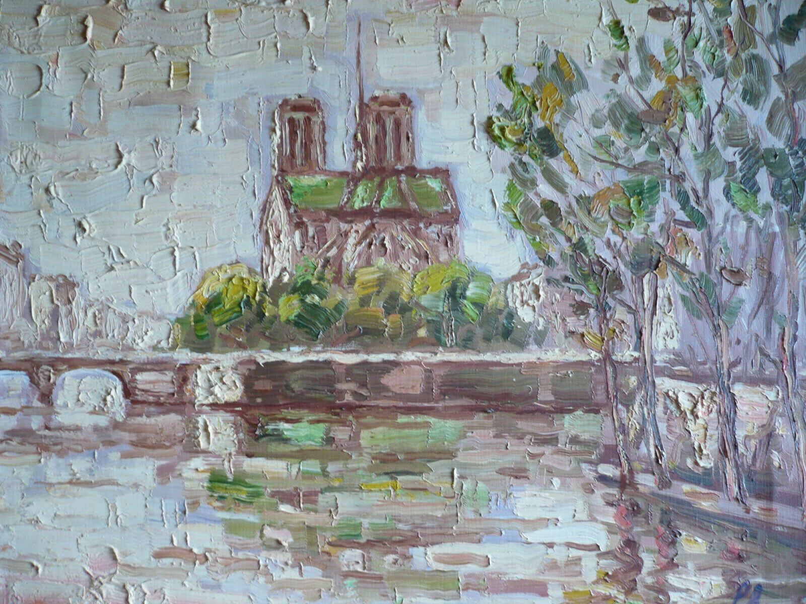 PREBEN RASMUSSEN, DENMARK FRANCE LISTED CHUNKY IMPASTO MODERN FRENCH LANDSCAPE