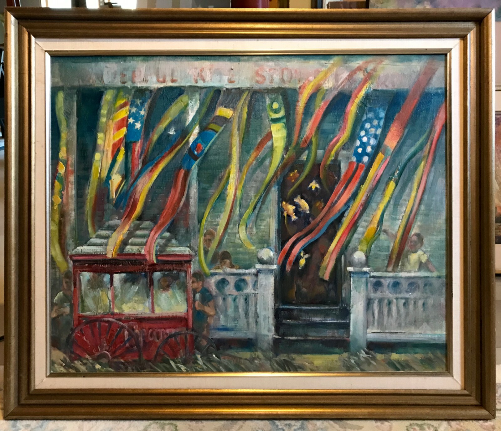 Antique Kite Shop 30×36 in. Framed Hall Groat Sr.