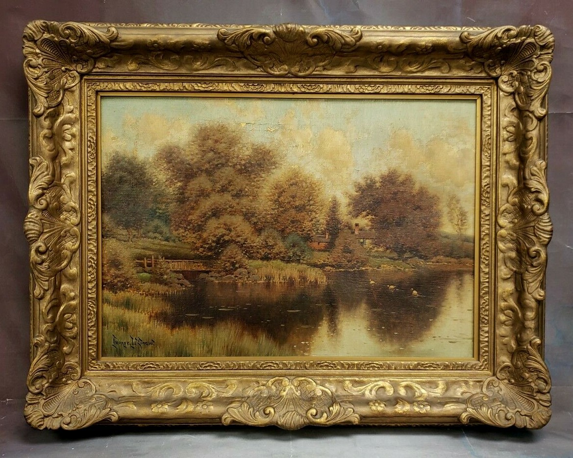 Orig 14 x 20 George W Drew American 1875-1968 Connecticut Landscape Oil Painting