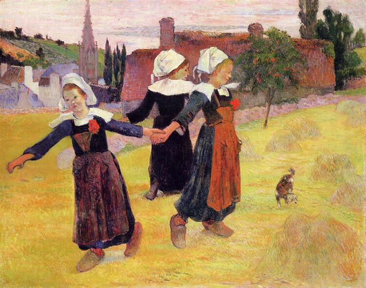 stunning oil painting handpainted on canvas- girls dancing