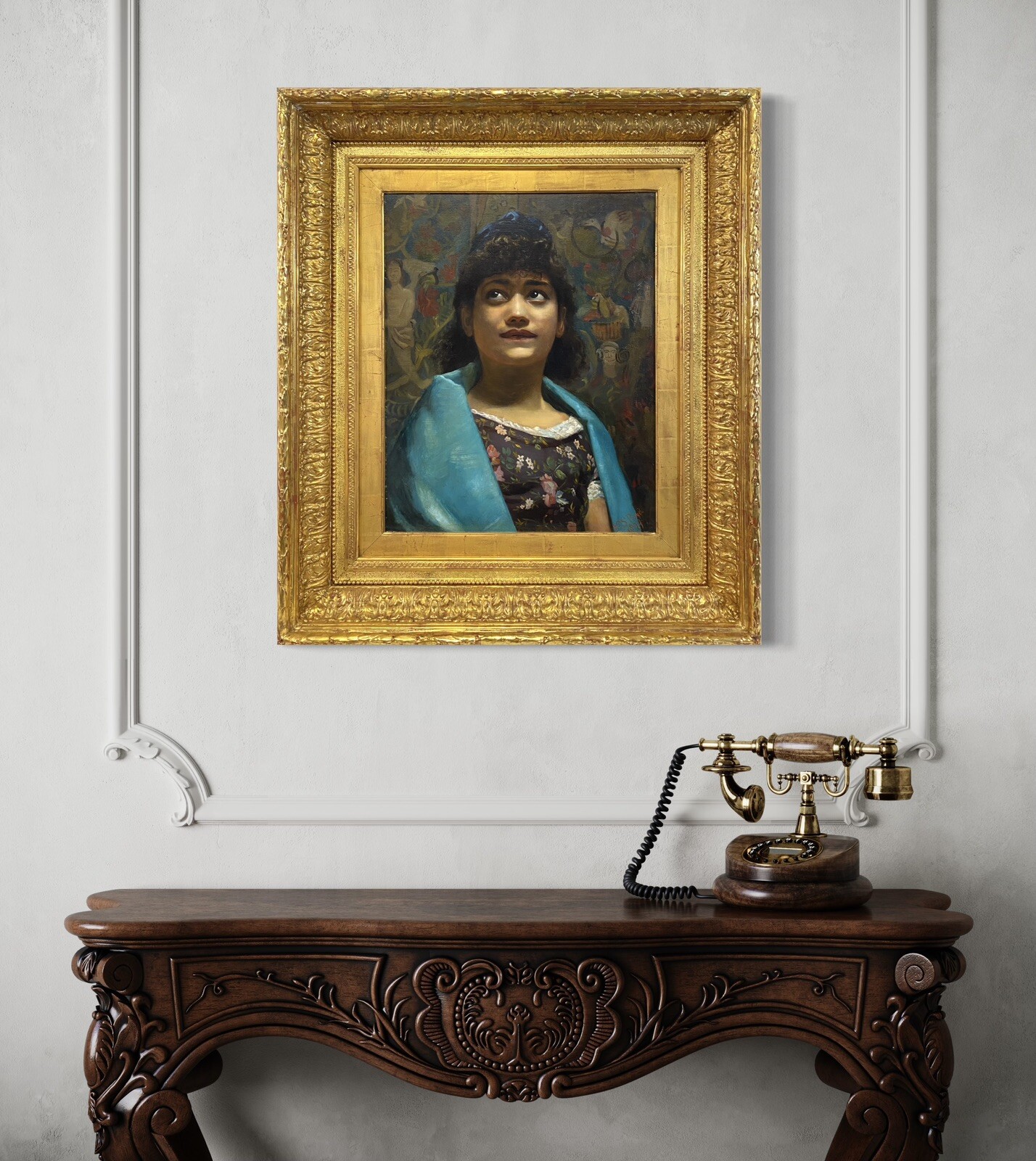 Exceptional 1879 A Mulatto Girl Portrait by Walter Scott Boyd Oil Signed 19th C.