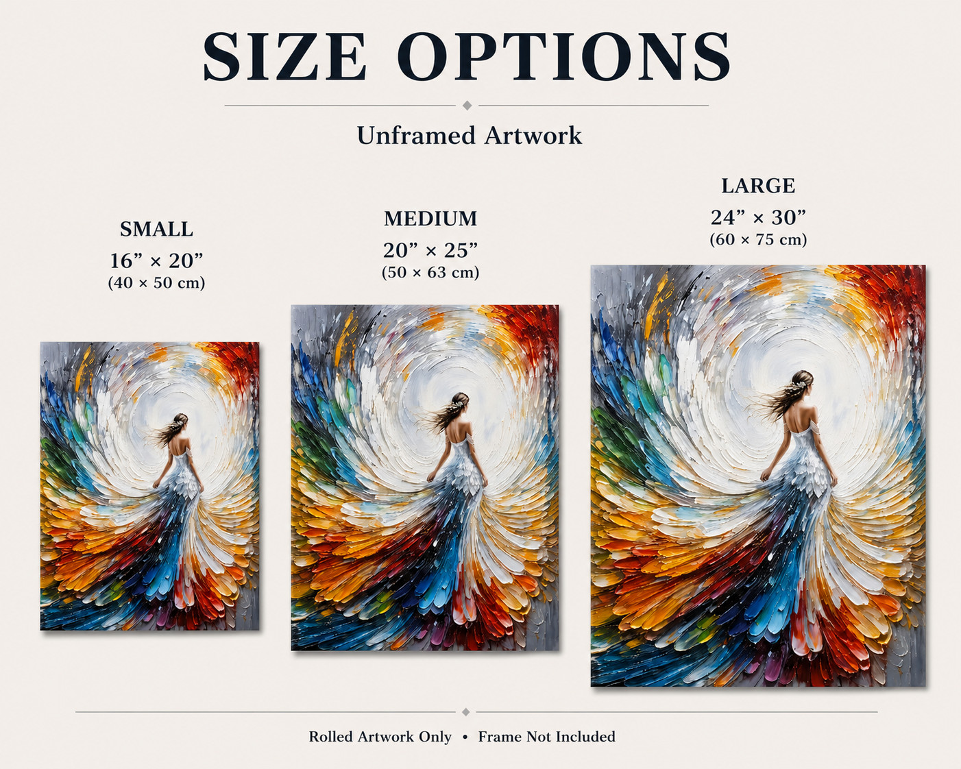 Abstract Woman Wall Art, Colorful Mixed Media Canvas Painting, Textured Modern D