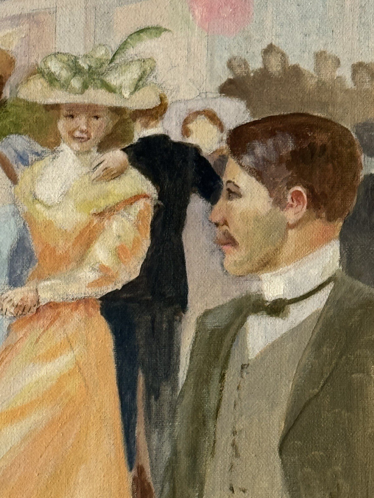 BERNARD GARBUTT ANTIQUE FIGURATIVE DANCE IMPRESSIONIST OIL PAINTING OLD DANCING