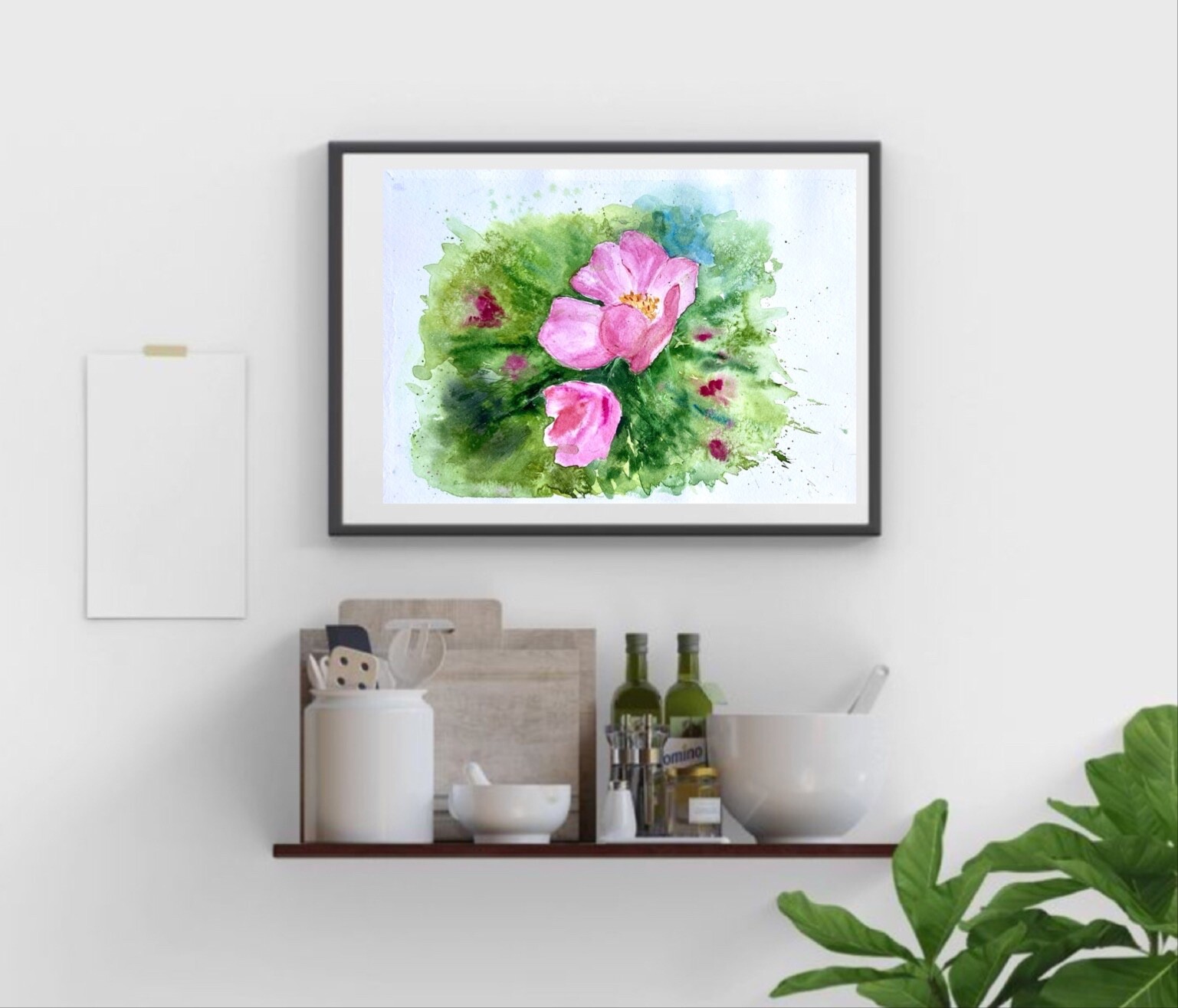 Original brand new watercolor «Wild roses” $45 Home decor art gift