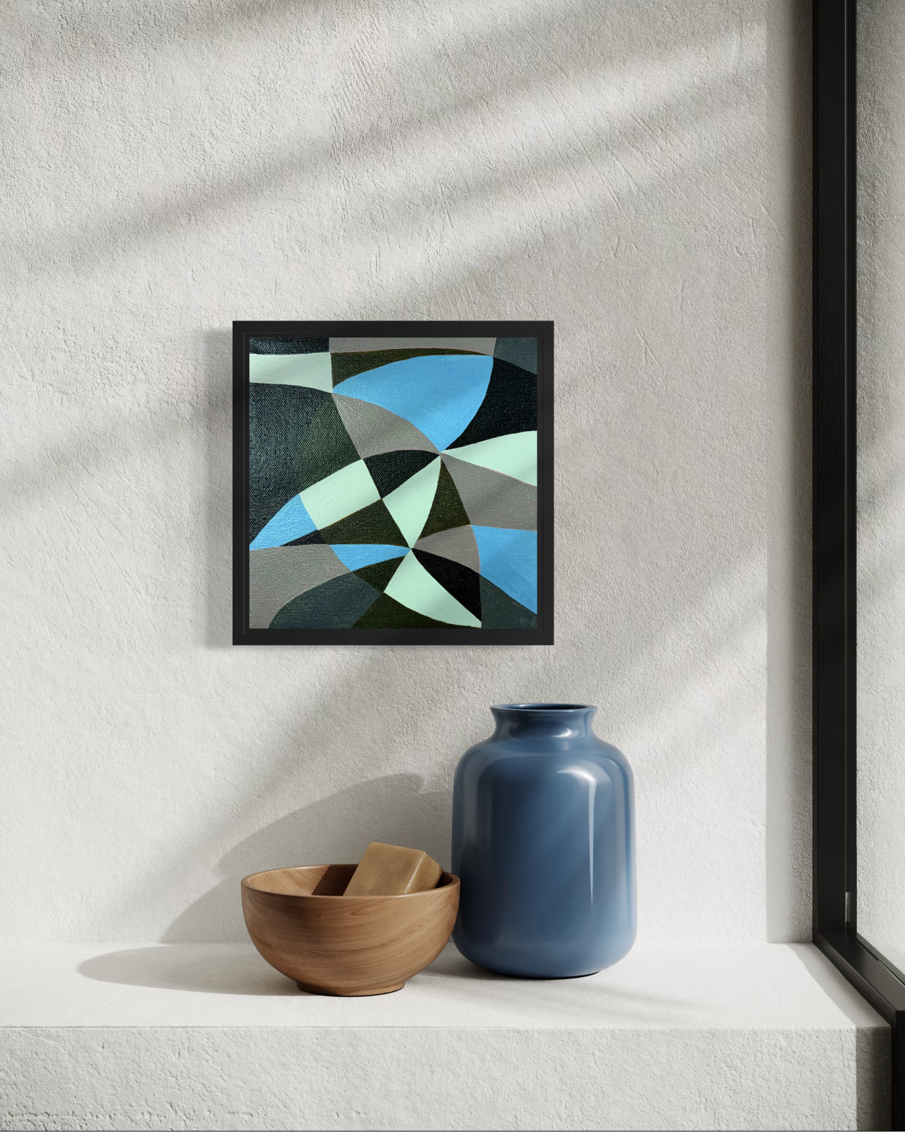 Original Abstract Mid Century Modern Acrylic Painting on Canvas 8×8 Wall Art