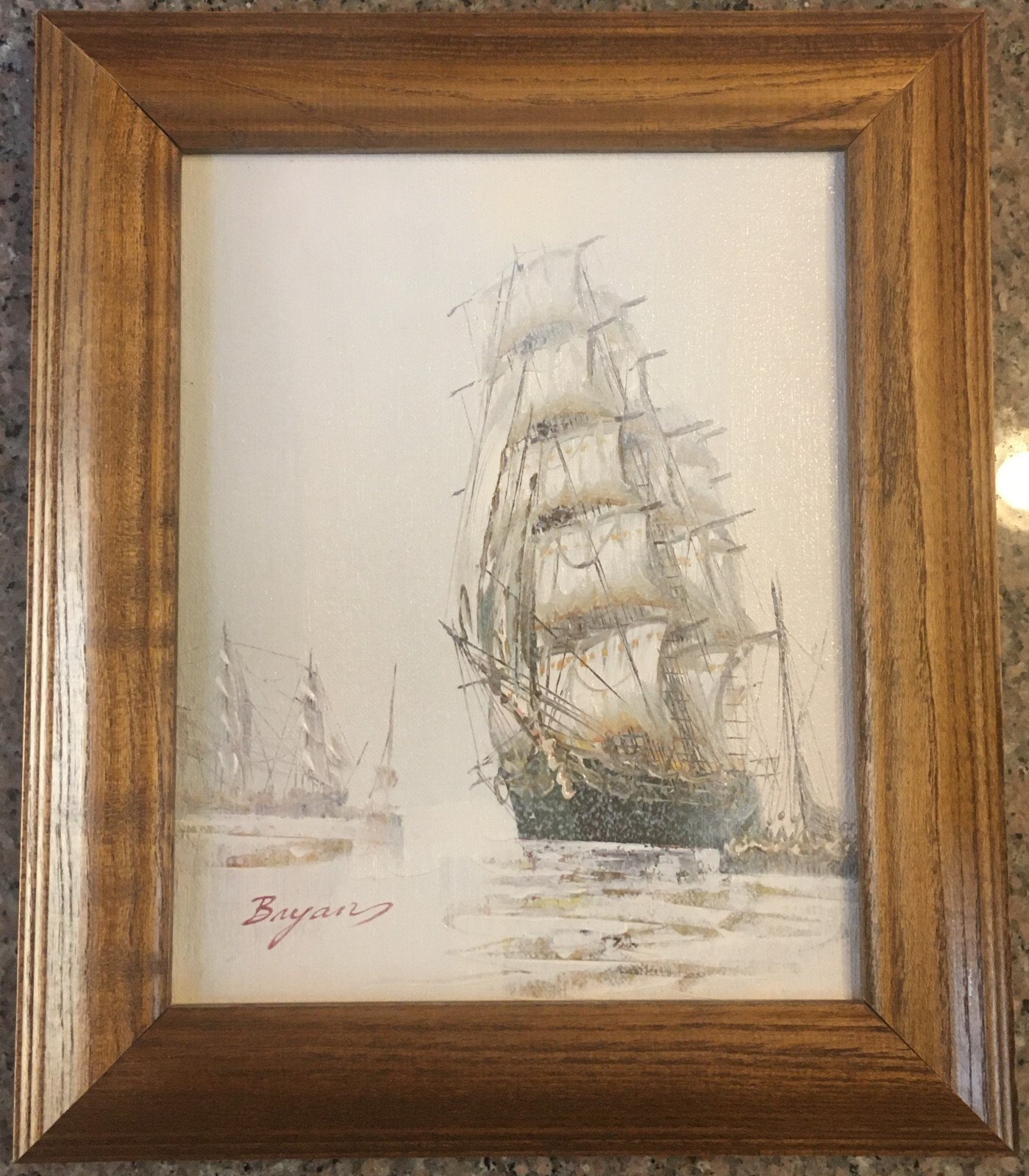 Nautical Artistic Interiors Oil Painting 8×10 In A 1×13 Frame – Signed Bryan