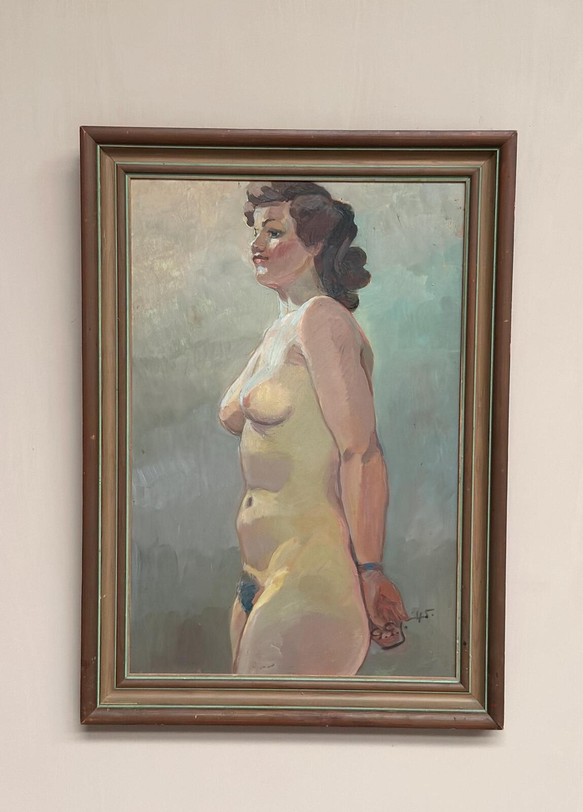 Swedish Oil on Panel – “Nude Study” attributed to Gustaf Gunnar Johansson 1945