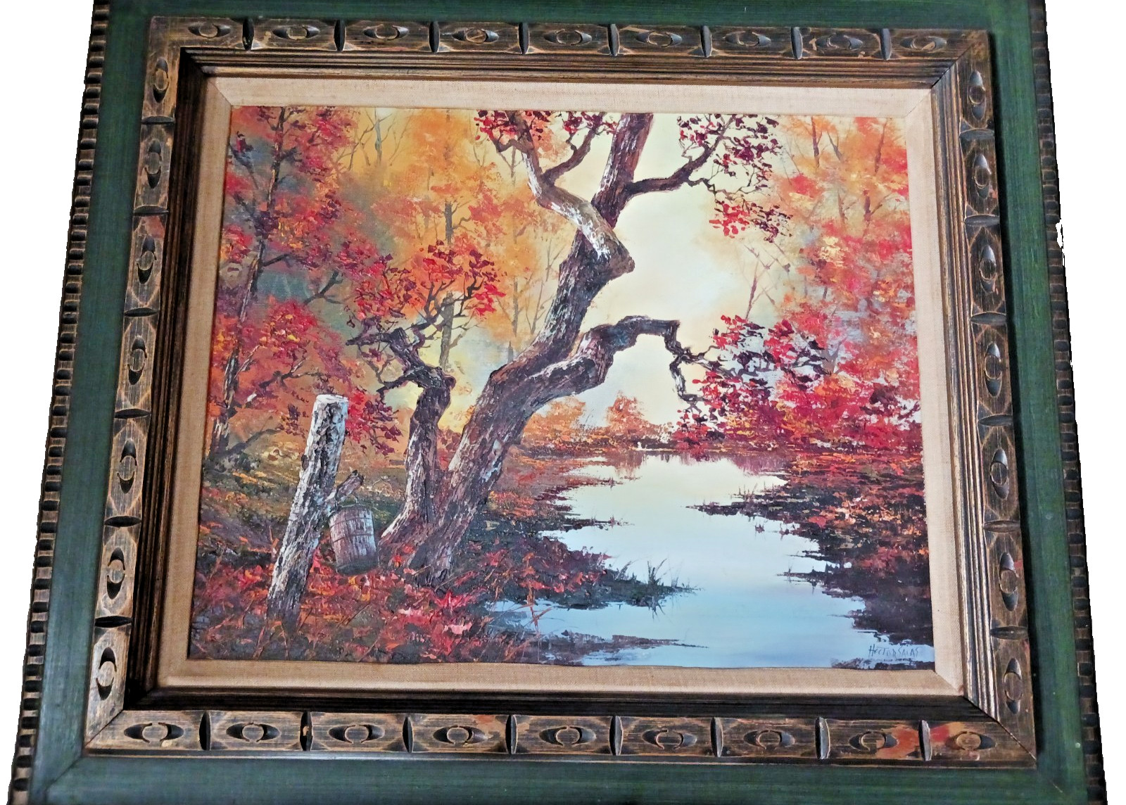 HECTOR SALAS (b. 1926) Listed Argentinian Artist Original Oil Landscape Impasto