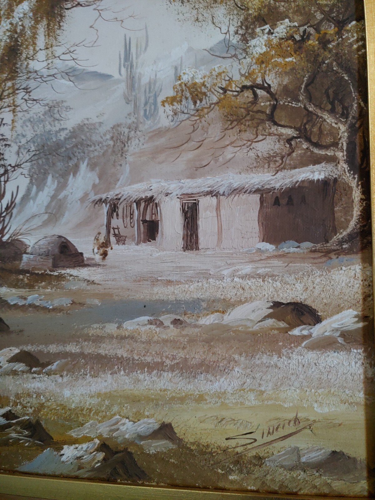 Bernardo Sincich Original Signed Painting Artwork Adobe Southwest Naturalism MCM