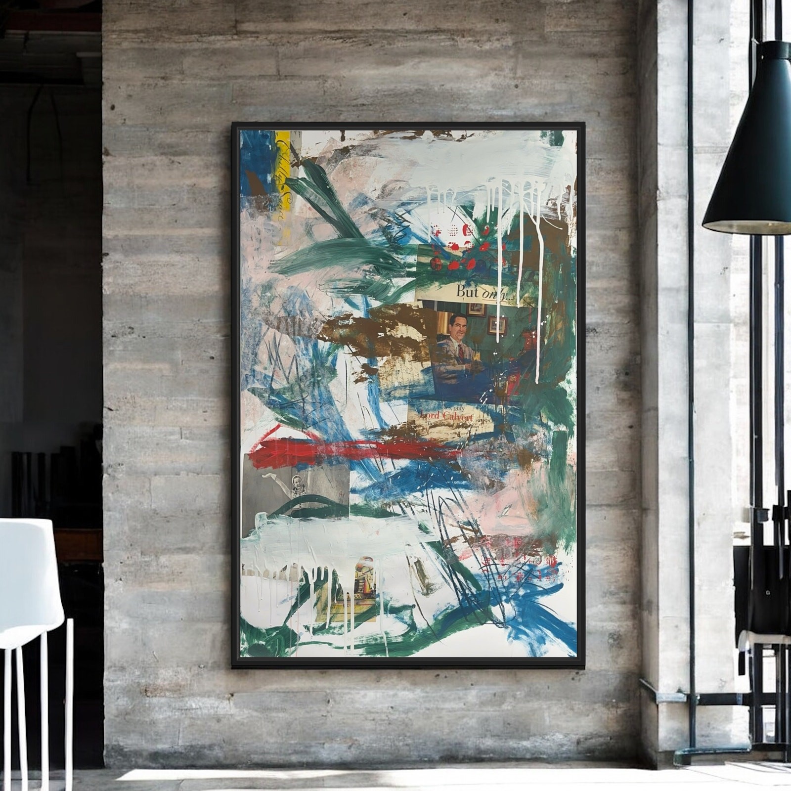 Original Mixed Media Abstract Modern Art Painting 24×36 «But Only…» Signed