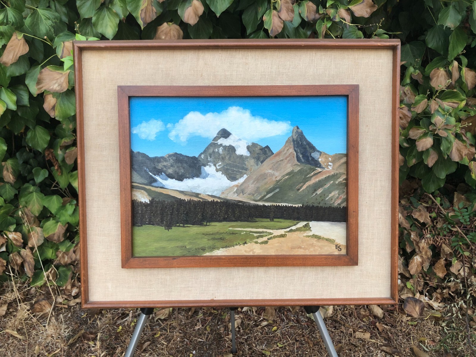 EUGENE SCHMIDT Original SWISS BAVARIAN ALPS MODERN LANDSCAPE 1960s Oil on Canvas