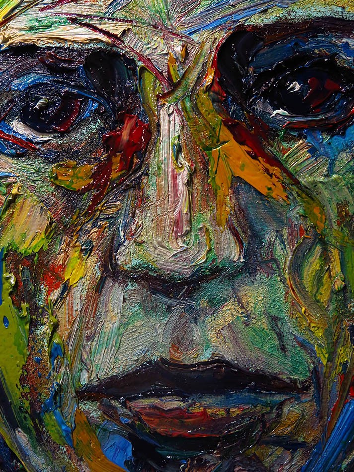 FEMALE PORTRAIT OIL█PAINTING GIRL█CUBISM ART█POP SIGNED VINTAGE ORIGINAL 16 x12″