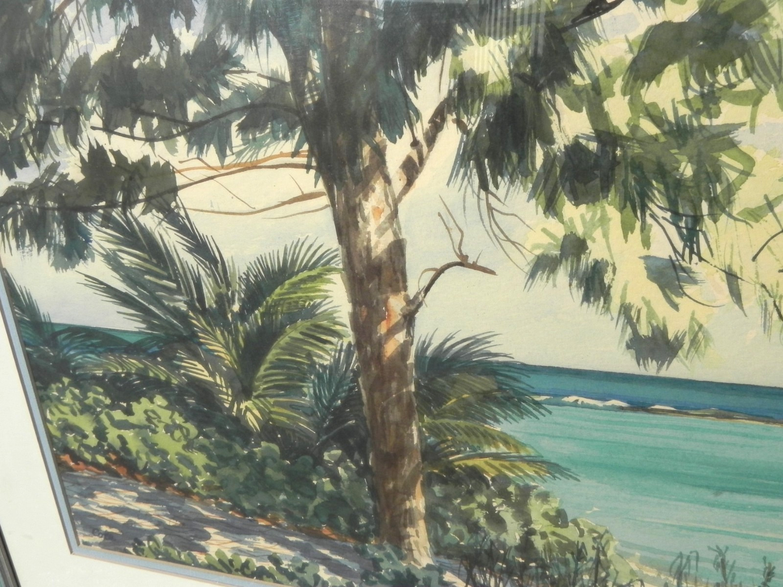 Walter Cole 1881-1965 Florida art watercolor painting shore scene St. Augustine