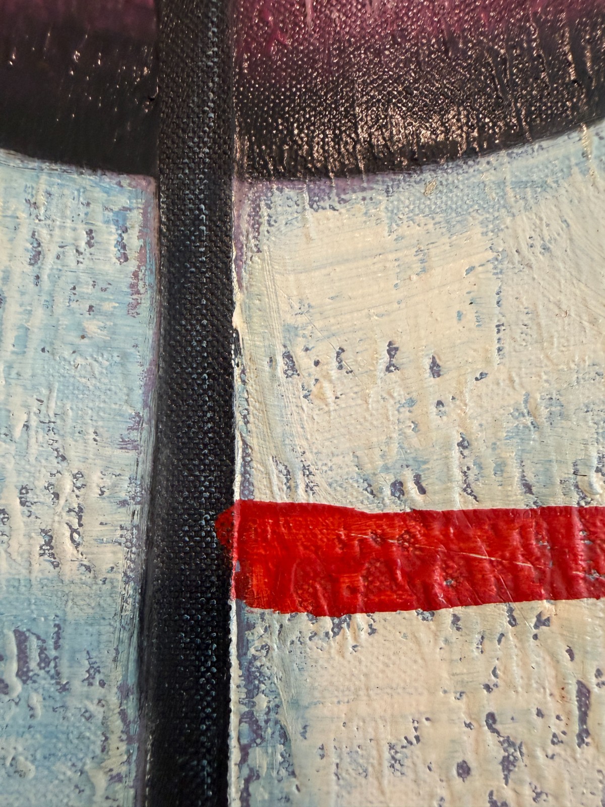 Alena Kalen Modern Geometric Original Abstract Oil Painting «Inner Smile” COA