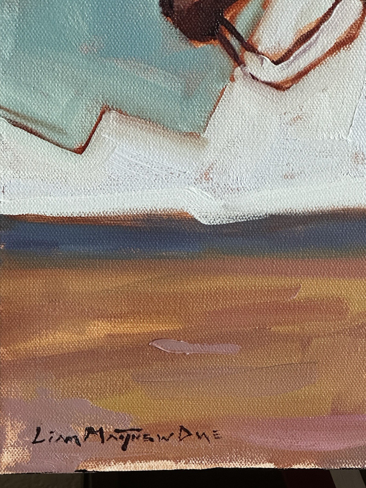 Original Painting Western Landscape Cowboy Signed 20×20 Dixon Style Art