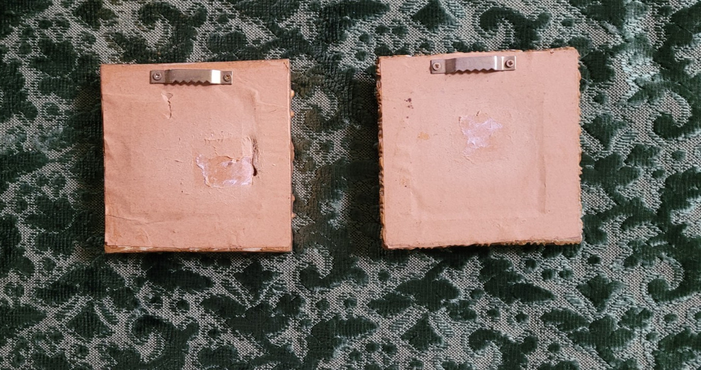 Set of 2 Mini Gold Framed Still Life Acrylic/Oil Paintings Decorative Display