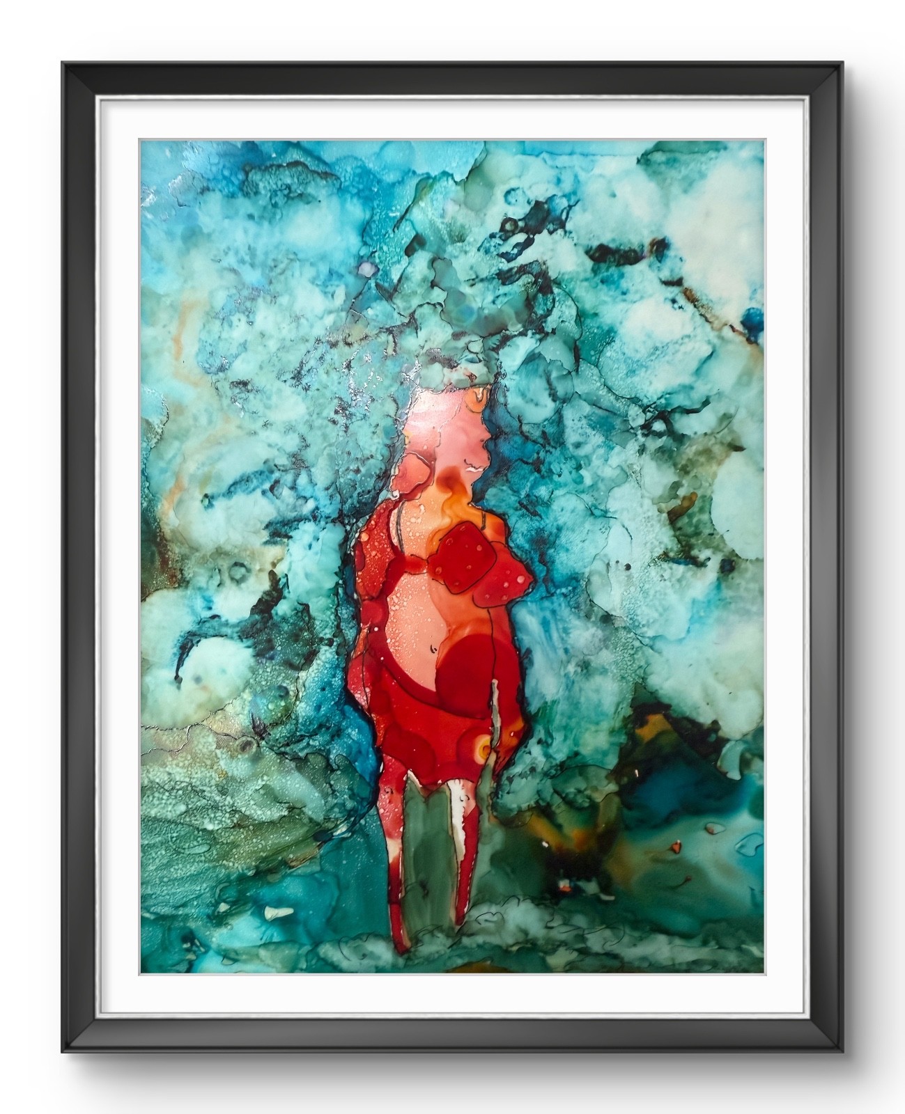 9″x12″ Colorful alcohol Ink Painting on Paper – Original Artwork Signed