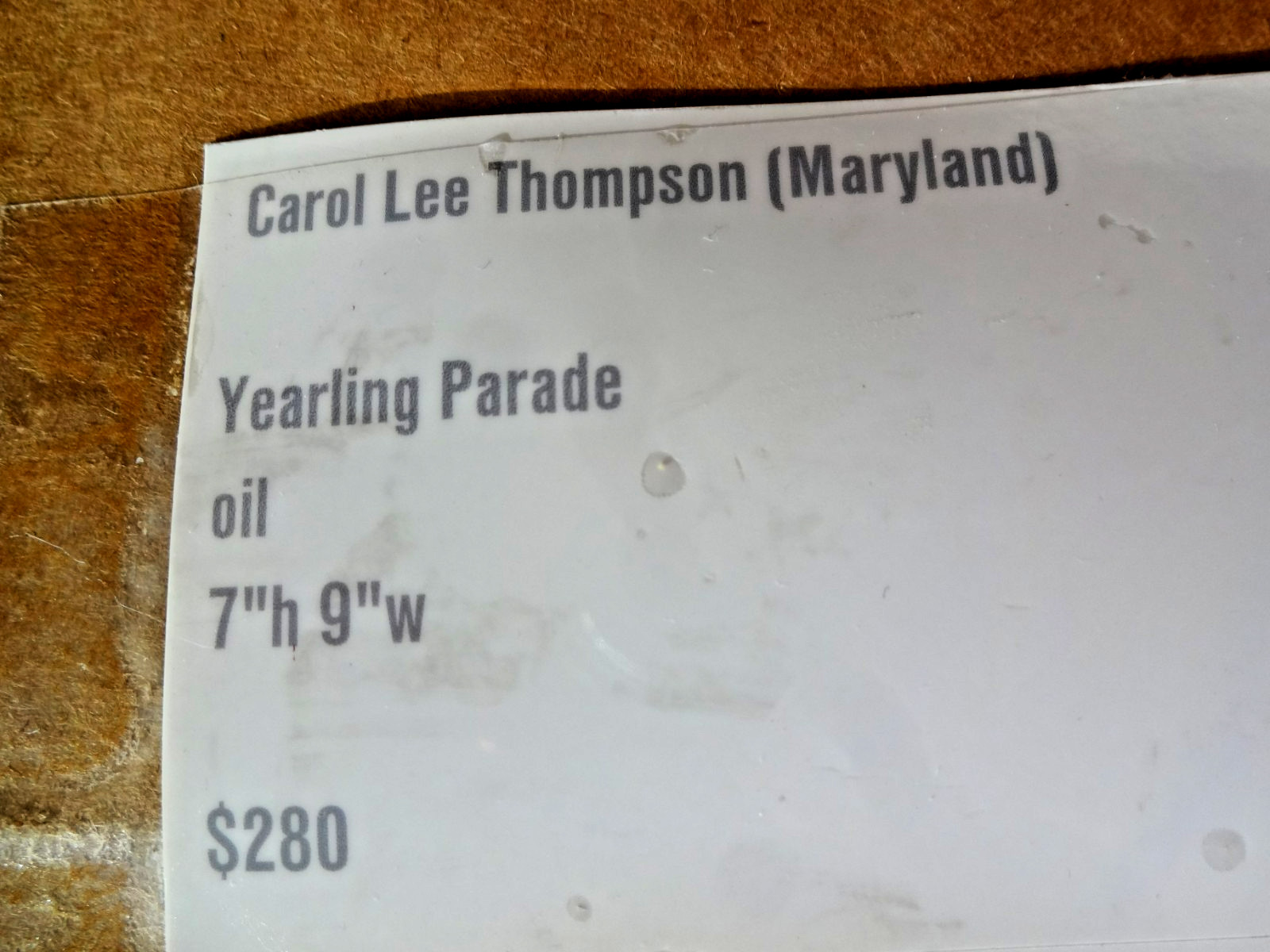 Painting Oil Original YEARLING PARADE Carol Lee Thompson -FRAMED 6.75″ x 12″