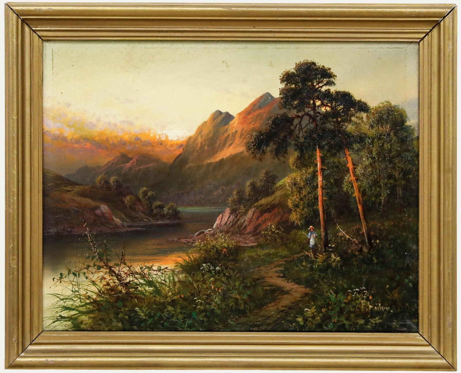 Frank Hider (1861-1933) – Framed Late 19th Century Oil, Fast Falls the Eventide
