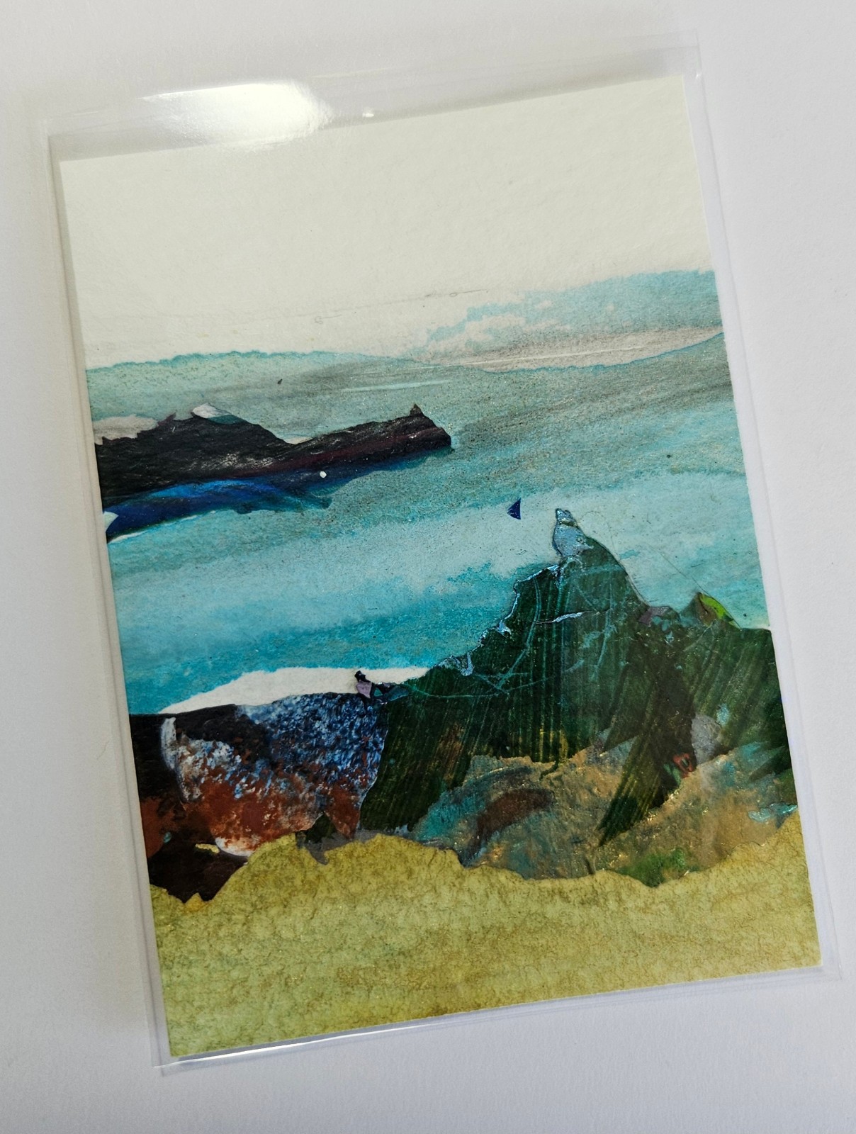 ACEO Card 2.5×3.5″ Original Miniature Art Abstract Landscape Series 11/11 #0023