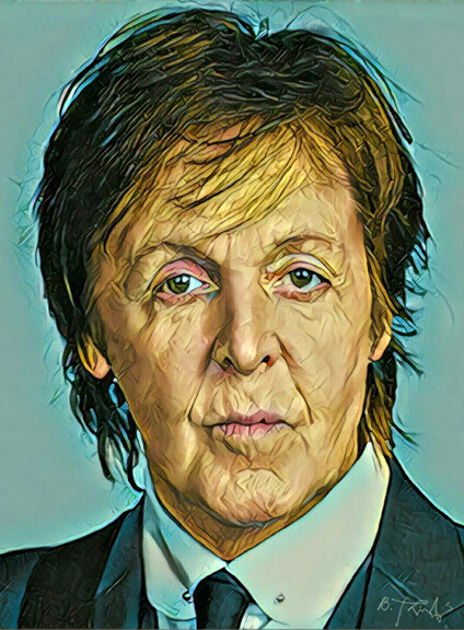 Paul McCartney BEATLES Portrait Painting Giclee Canvas 16″x20″ Music Rock Guitar