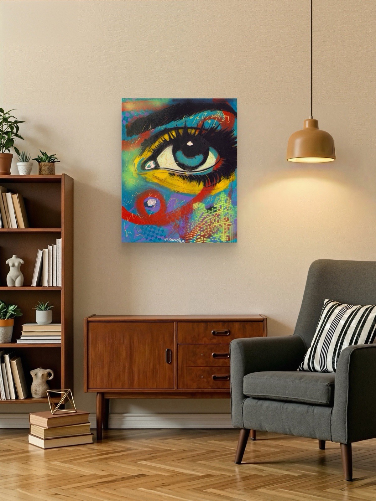 GERARD 16X20 IN-Abstract Expressionist Pop Original Painting Canvas Women