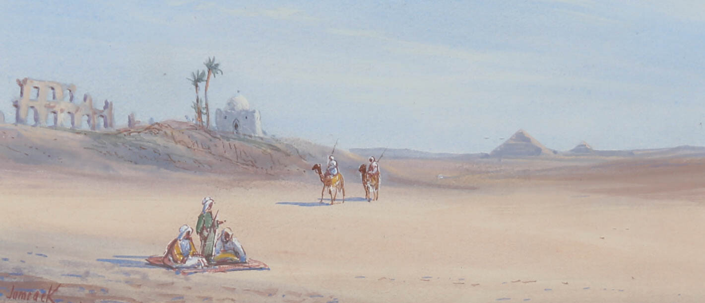 Jamrack – 20th Century Gouache, Desert Scene