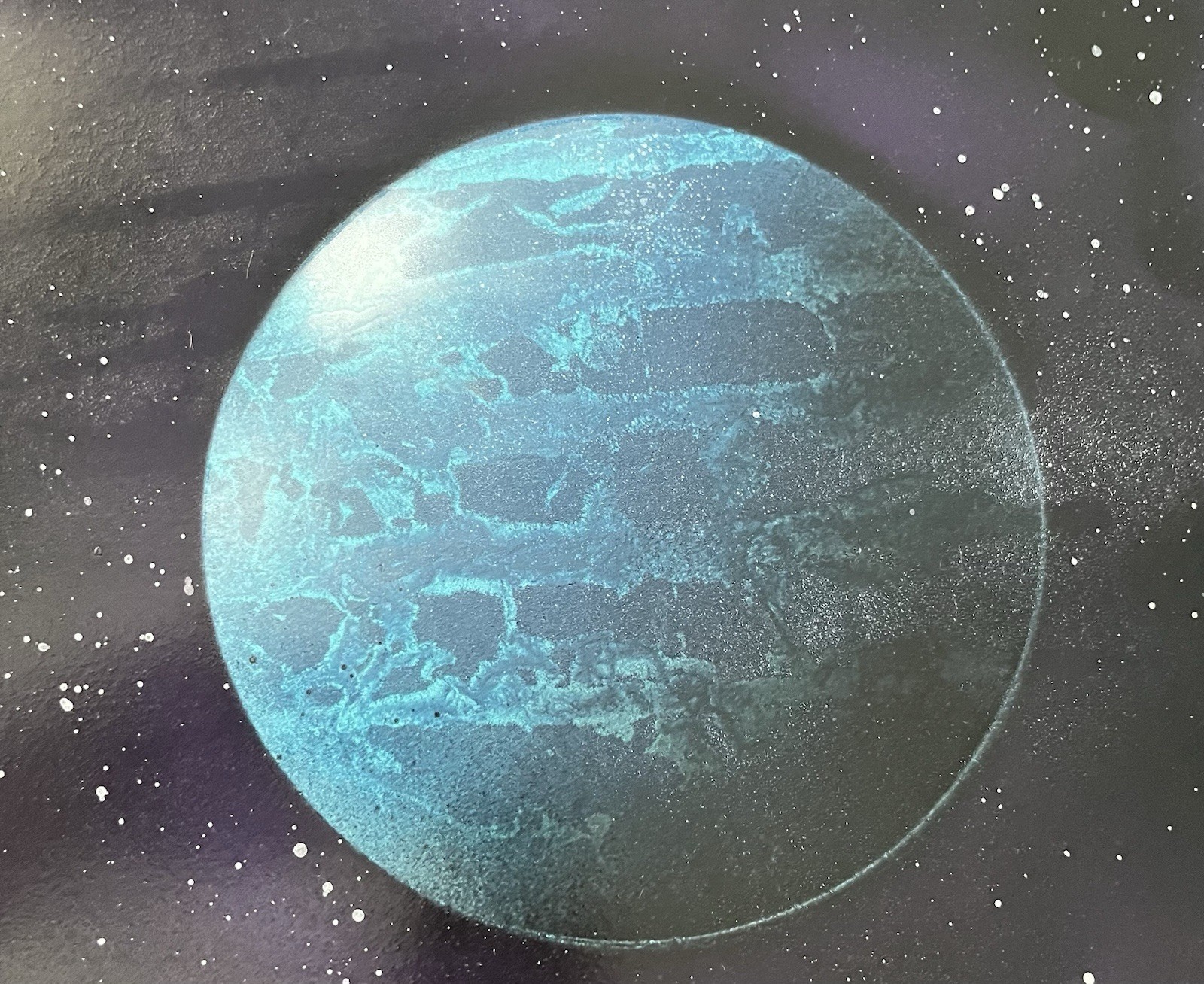 Blue Spray Painted Planet