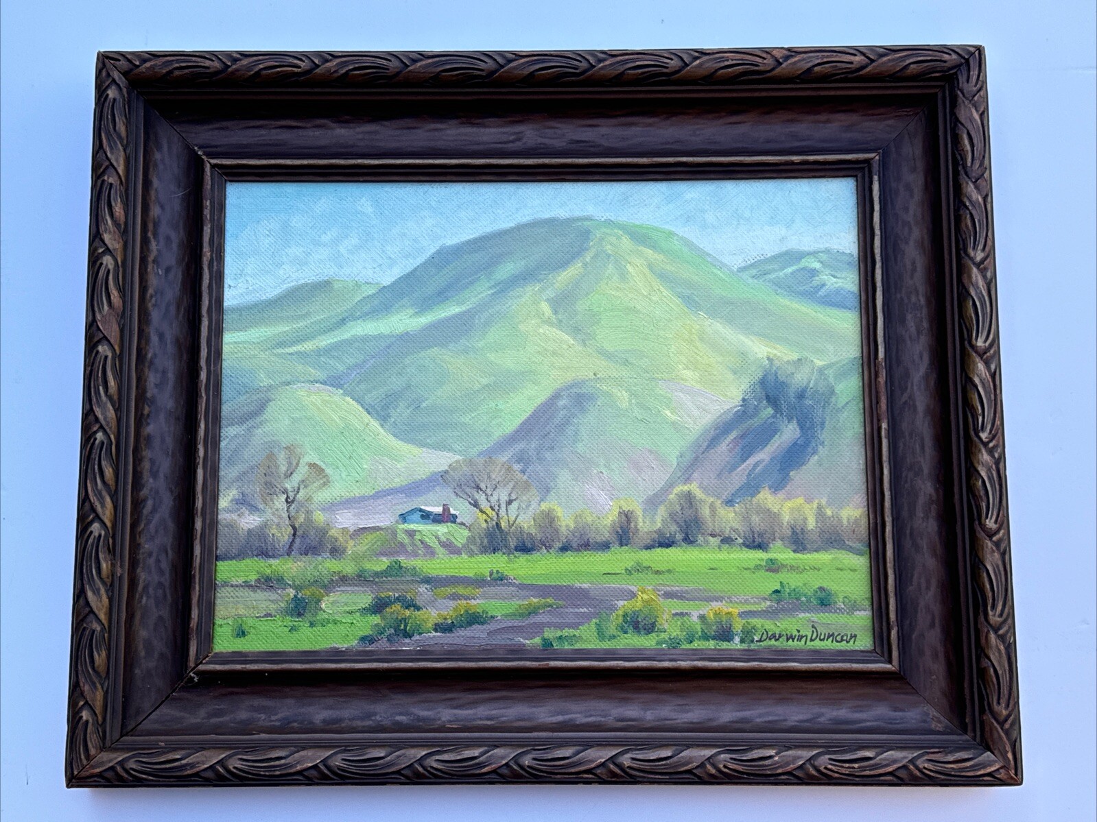 DARWIN DUNCAN PAINTING VINTAGE HAWAII CALIFORNIA LISTED LANDSCAPE HOME STUDIO