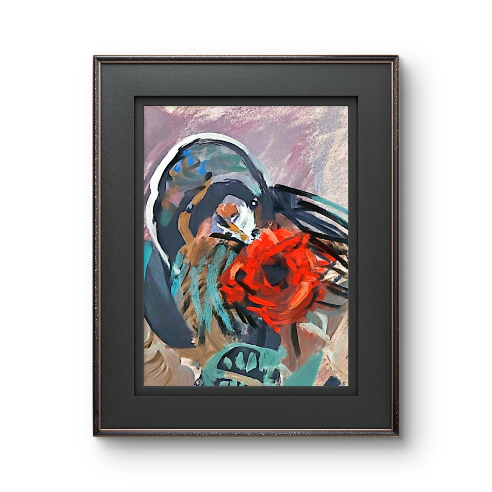 Some Crow Love Contemporary Abstract Expressionist Original Painting 9×12.